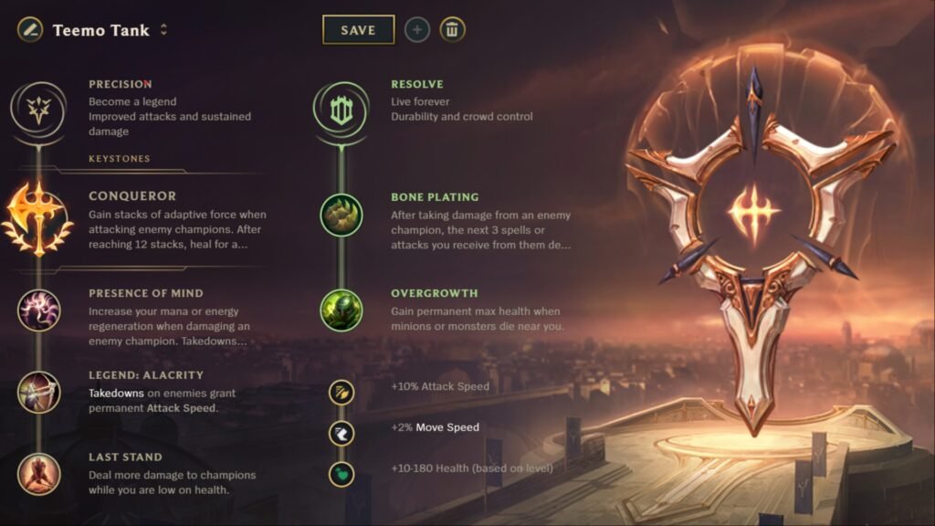 Tank Teemo RUnes