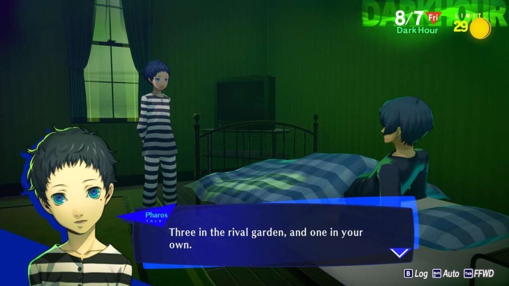 Pharos talking to Makoto in p3 reload