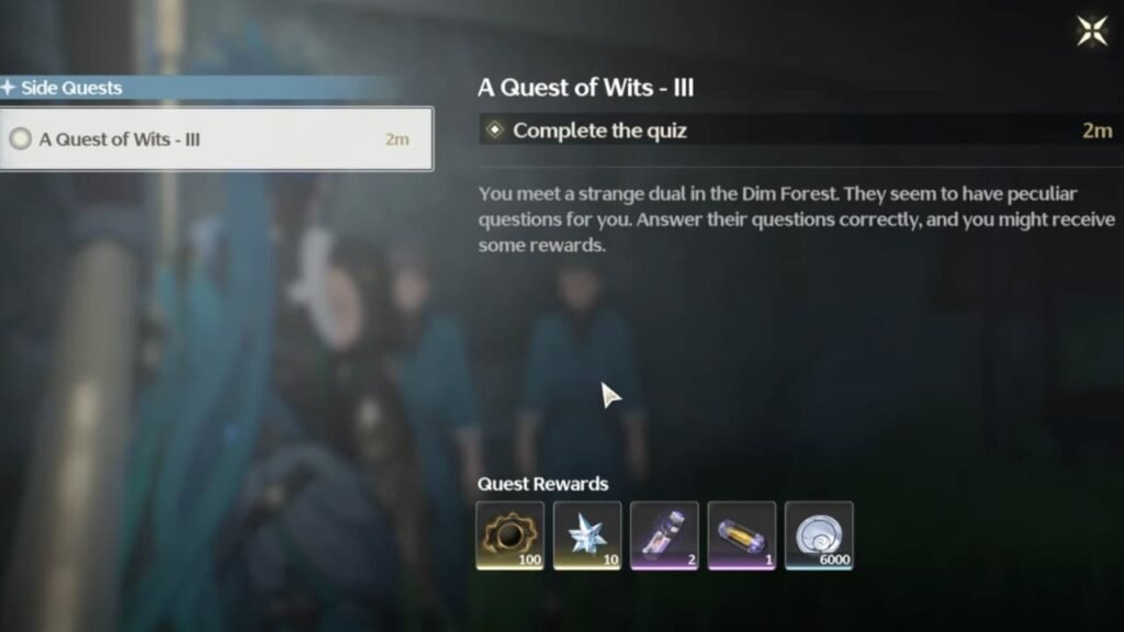 A Quest of Wits rewards