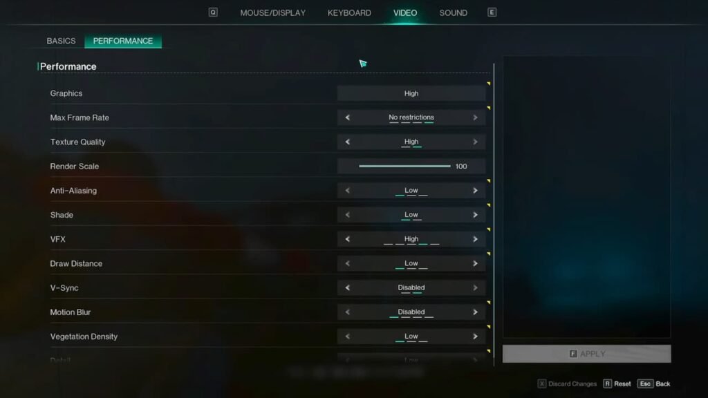 Once Human PC settings