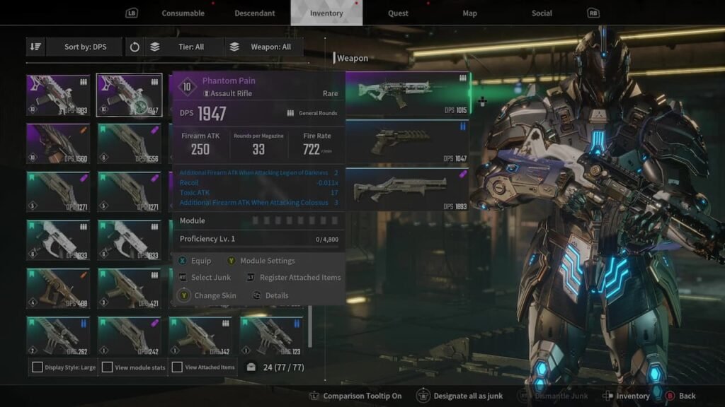 The First Descendant inventory clear