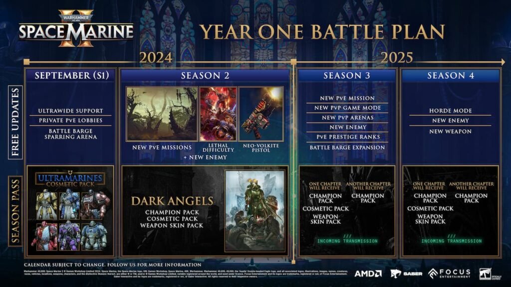 Space Marine 2 Season 1 Road Map