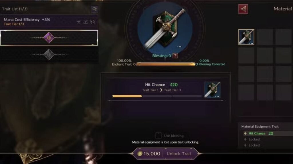 Unlock Traits through duplicates Throne and Liberty