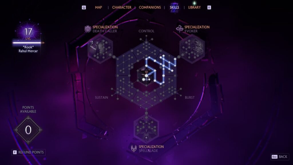 Skill tree in Dragon Age The Veilguard