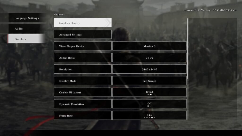 Dynasty Warriors Origins PC settings