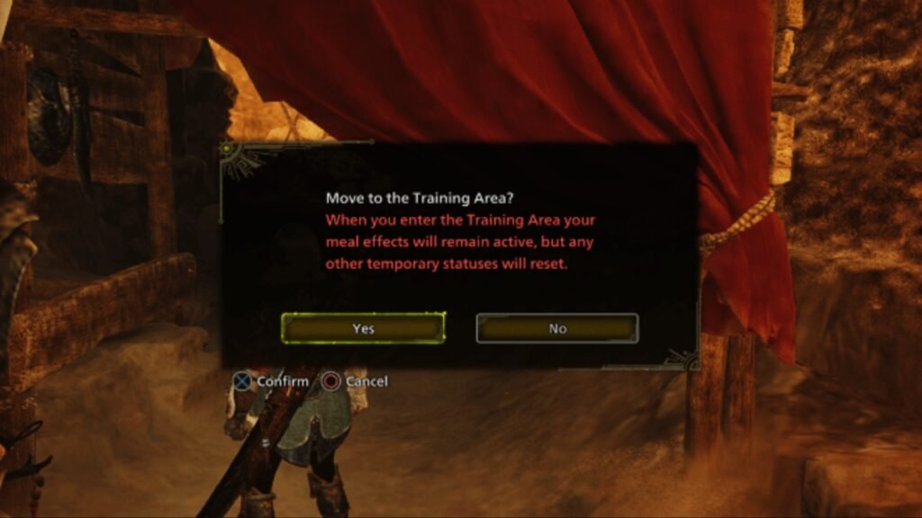 Accessing the Training Area in Monster Hunter Wilds