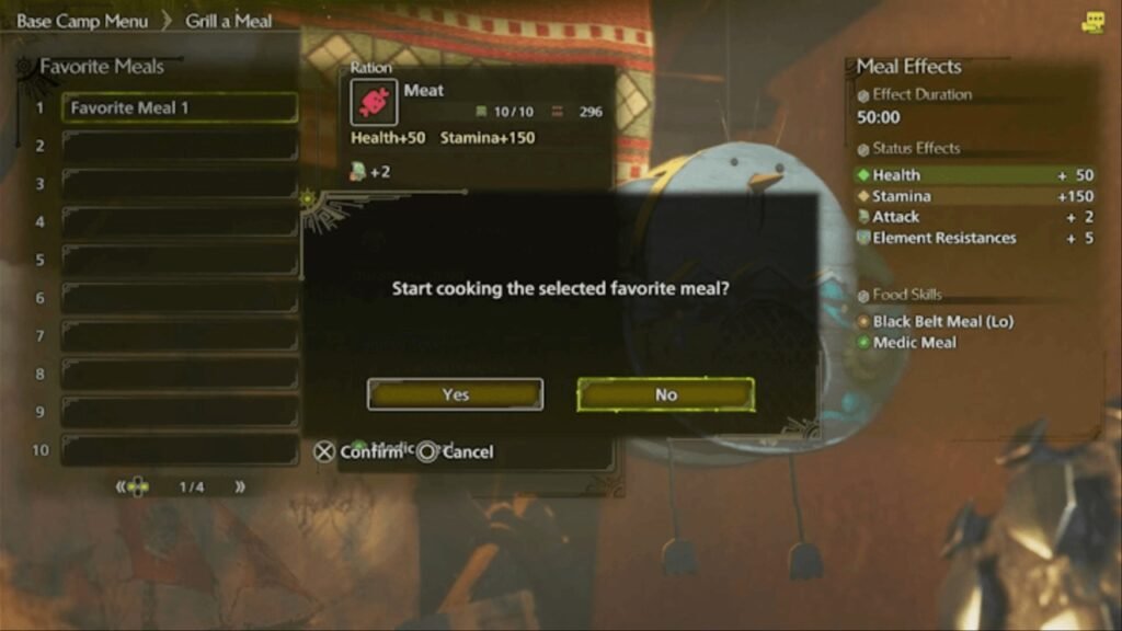 Favorite Meals Monster Hunter Wilds
