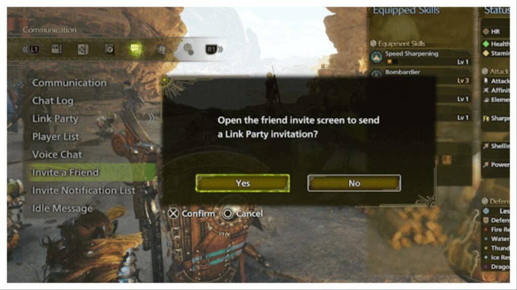 Friend Invite option Monster Hunter Wilds