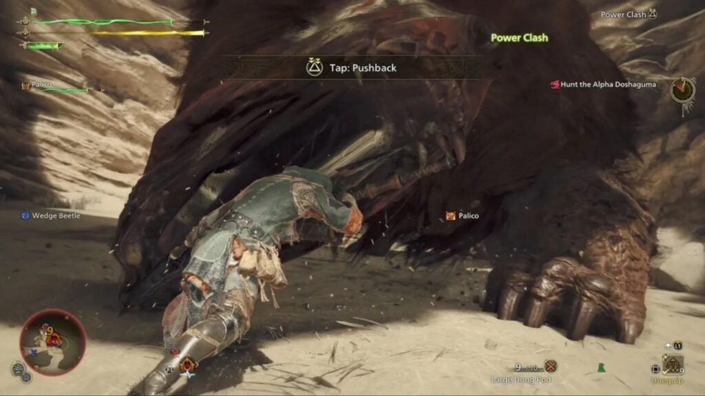 Perfect Guard will at times lead to a Power Clash in Monster Hunter Wilds