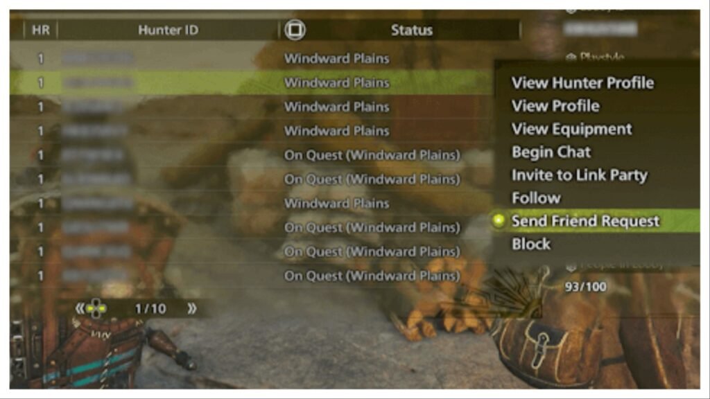 Player List Monster Hunter Wilds multiplayer