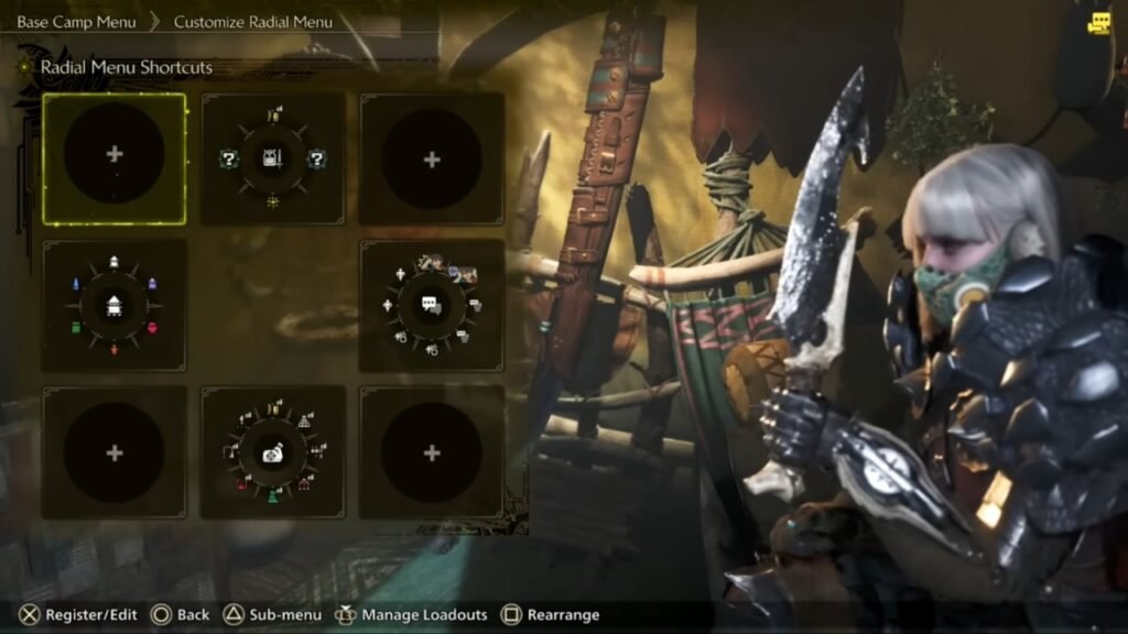 Radial menu settings Monster Hunter Wilds