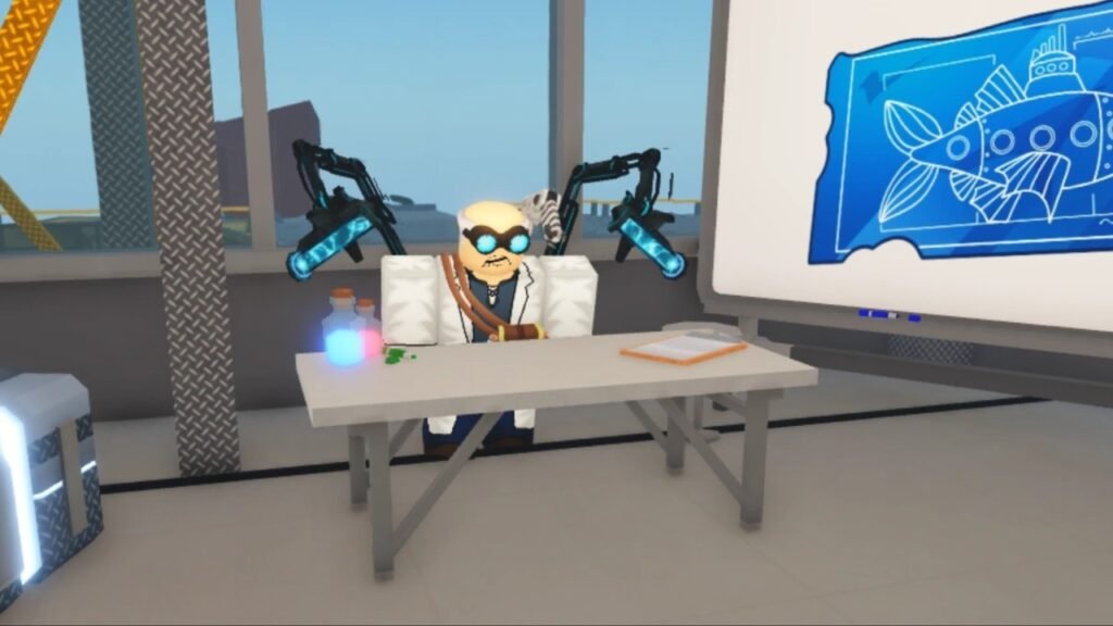 Complete Dr. Crookspine's quest to get Glimmersuit Boots in Fisch
