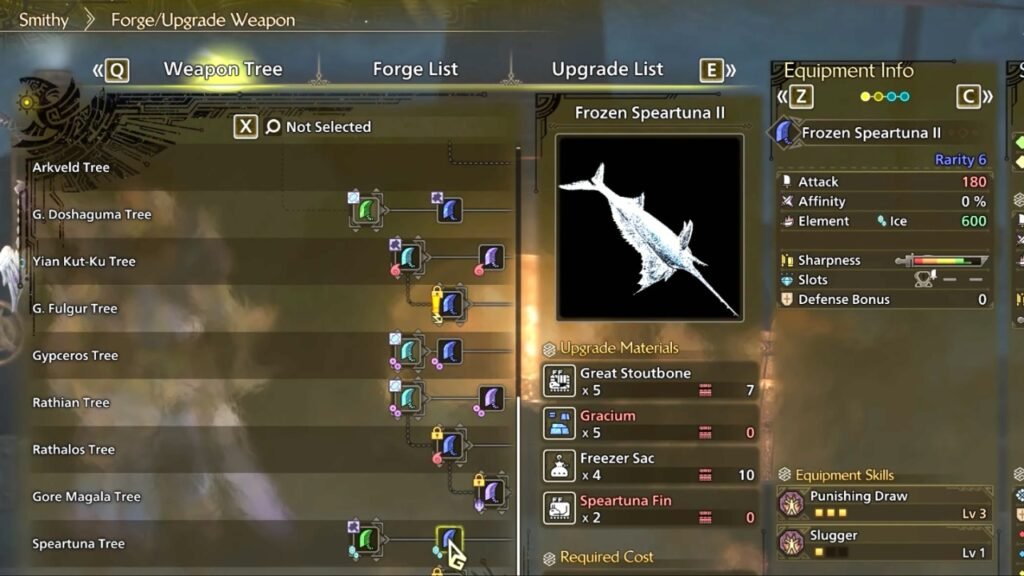 Get Speartuna Greatsword from fishing in Monster Hunter Wilds