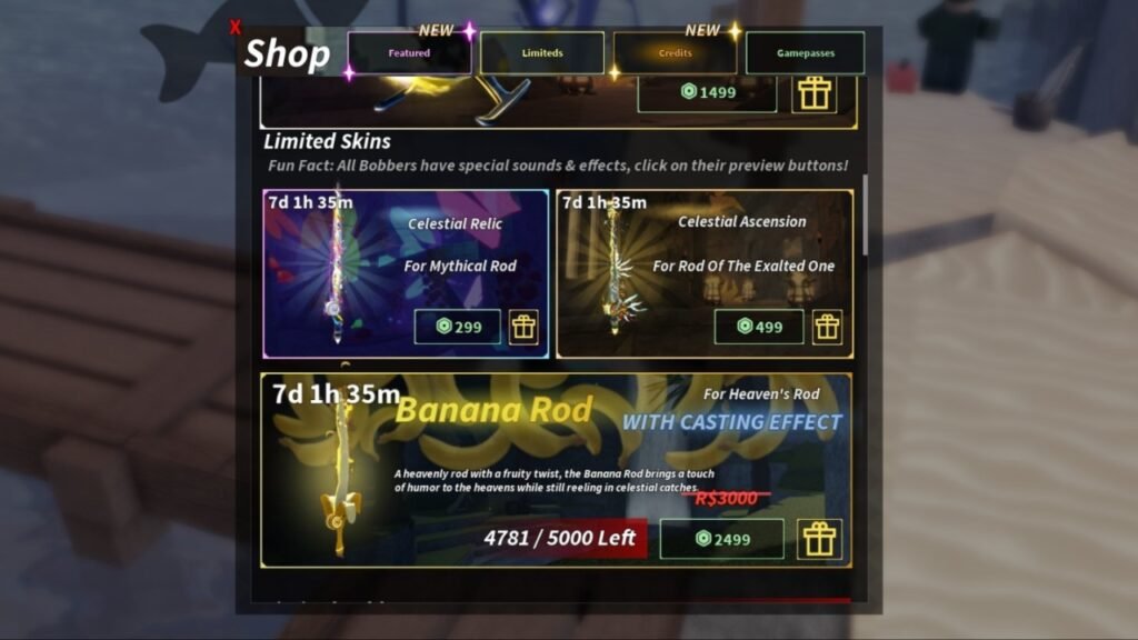 New bundles and cosmetics in Fisch March 8 update