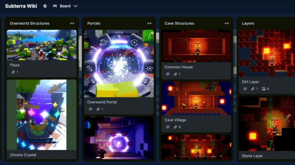 Subterra Trello board