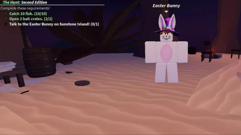 Talk to Easter Bunny for the Hunt Fisch Event