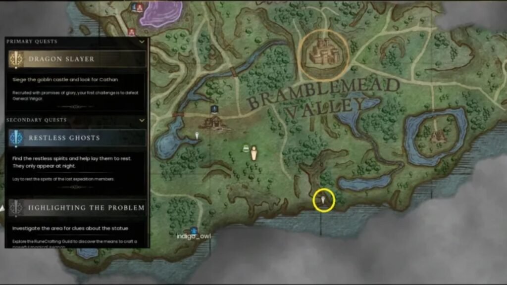Finn's Restless Spirit Location