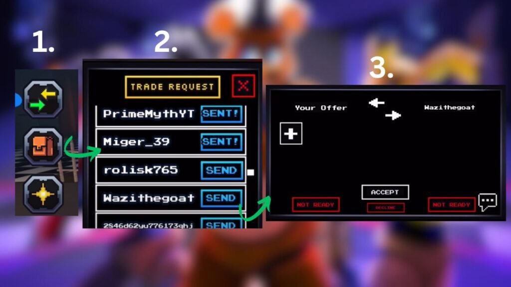 Steps to trade in Five Nights TD