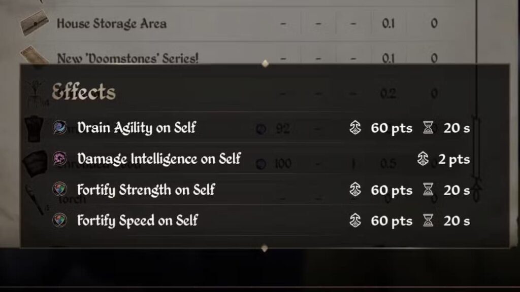 Skooma effects