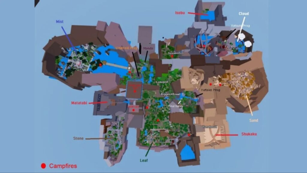 Wagarashi Map and Boss Spawn locations