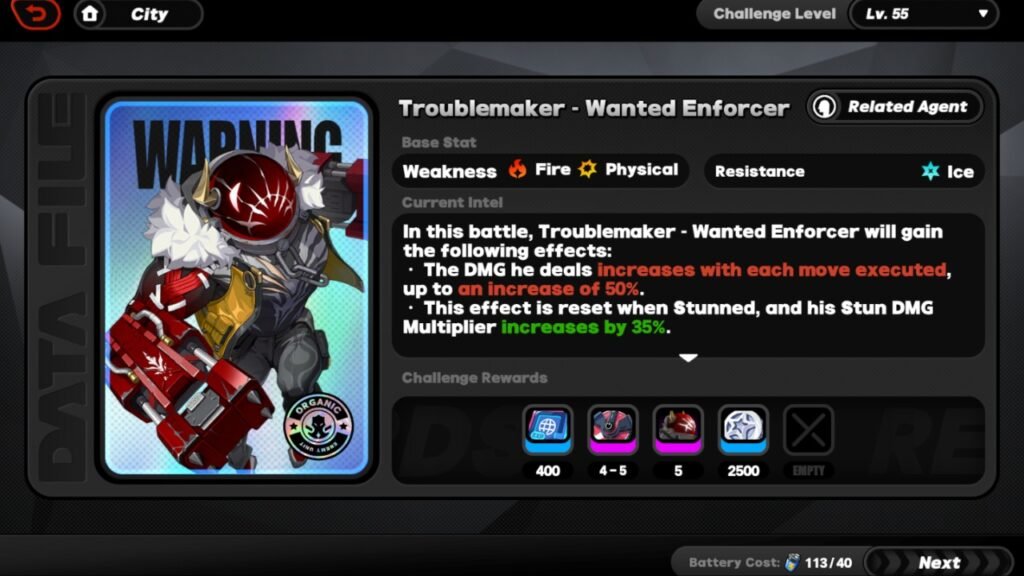 Wanted Enforcer Crimson Awe ZZZ