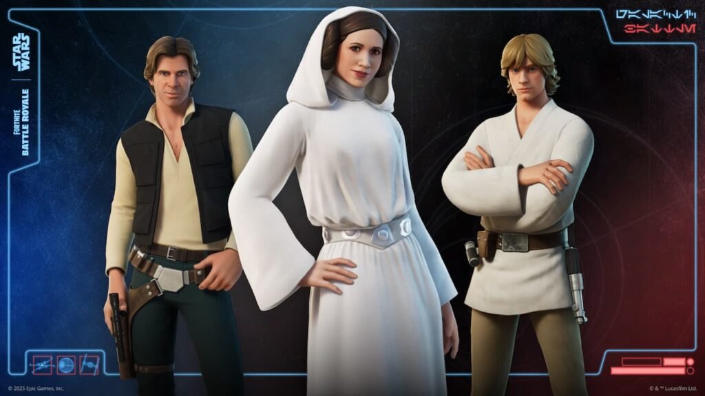 Han, Leia and Luke in Fortnite