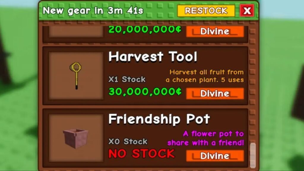 Buying Friendship Pot in Grow A Garden