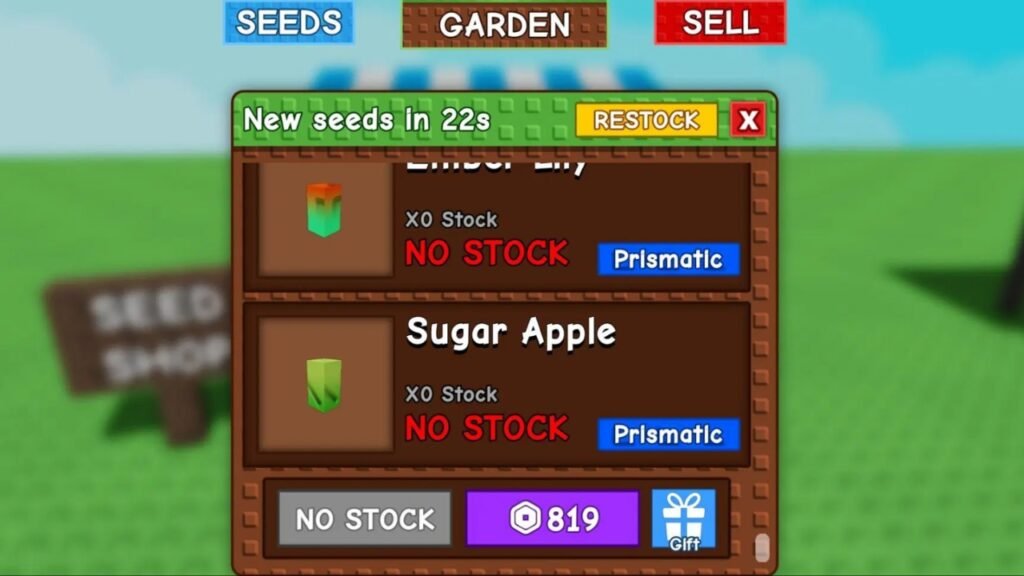 Buying Sugar Apple in Grow A Garden