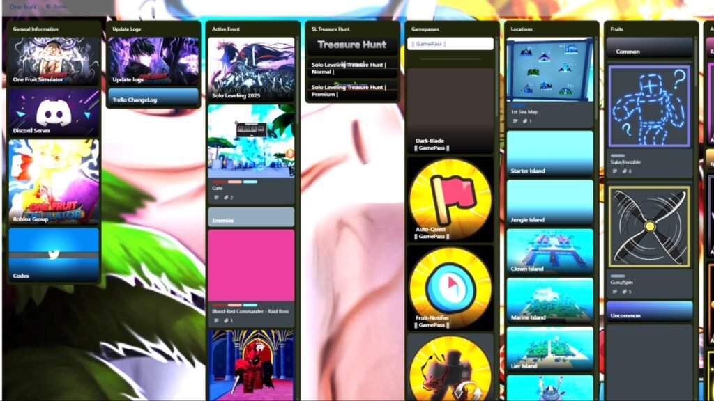 One Fruit Simulator Trello