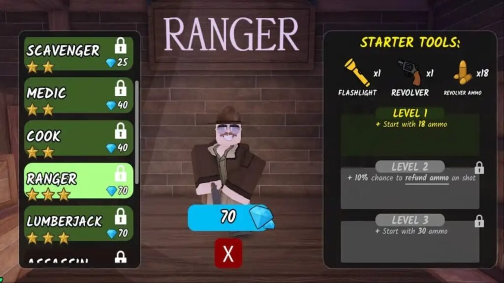 Ranger class in 99 Nights in the Forest