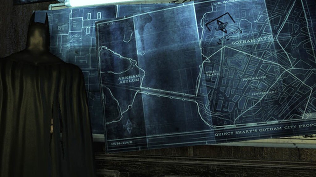 image of Arkham City Map in Arkham Asylum
