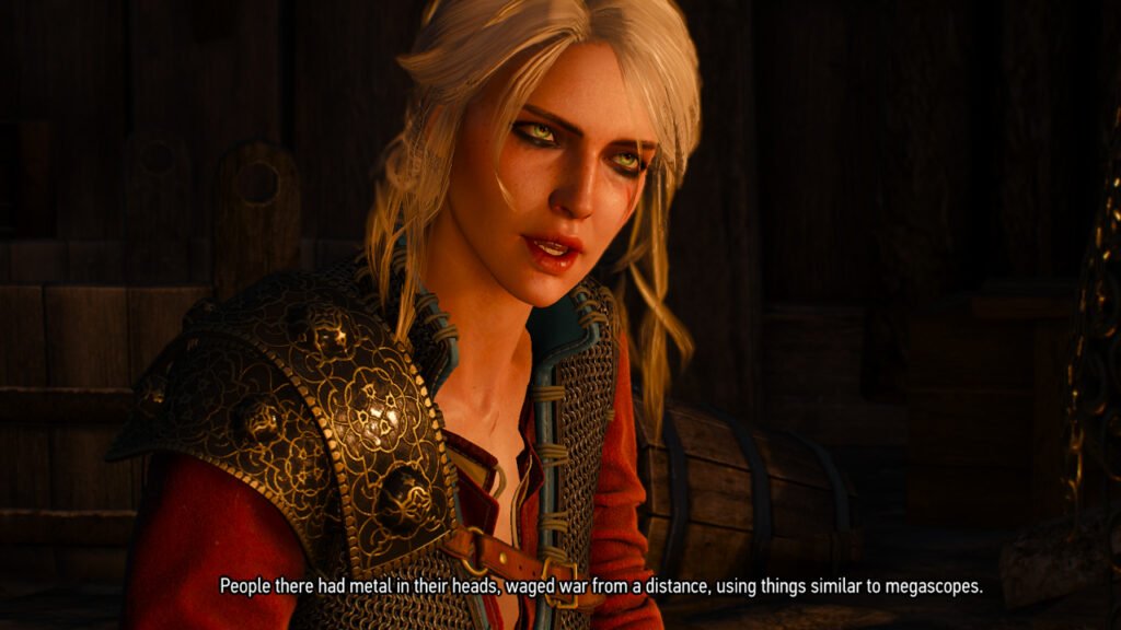 image of Ciri talking about Cyberpunk 2077
