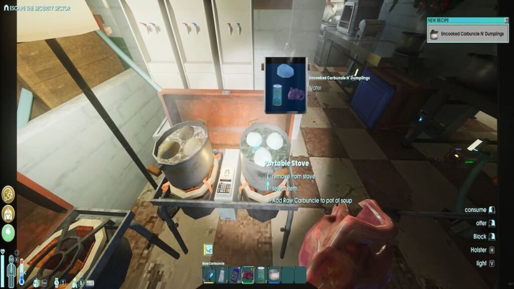 Portable soup stove in Abiotic Factor