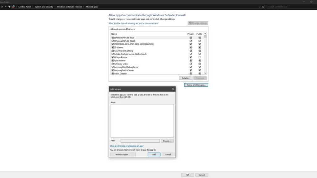 Adding Games to Windows Firewall