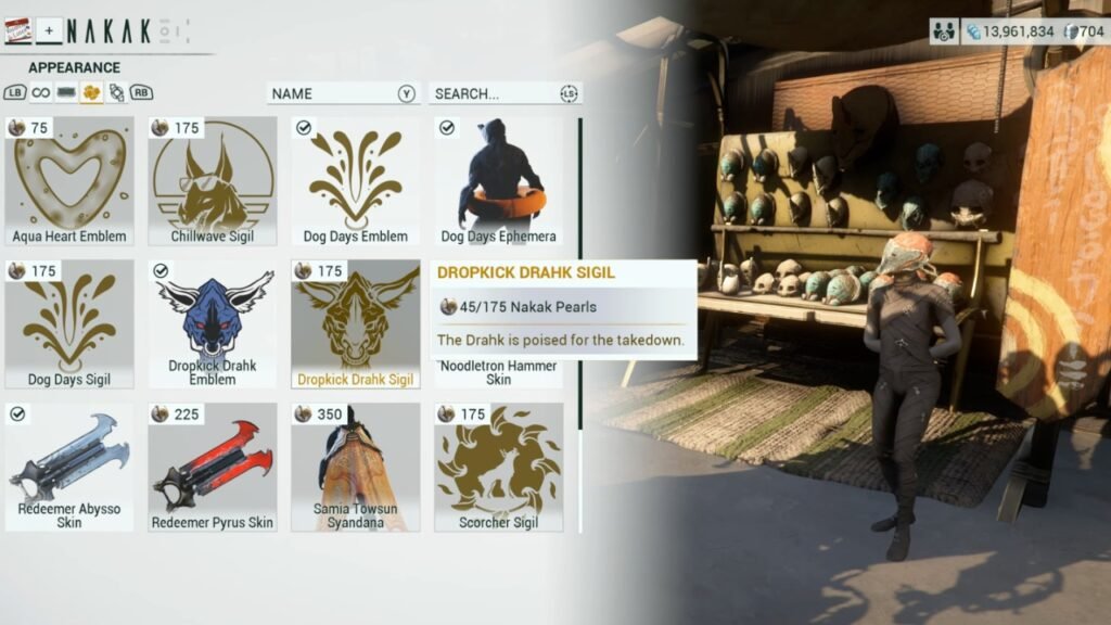 Nakak Shop Items in Warframe 2025 Dog Days