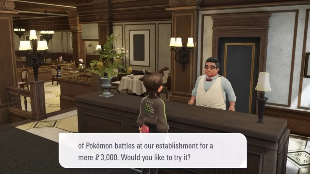 Farming trainers in Hotel Le Nah in Pokemon Legends Z-A