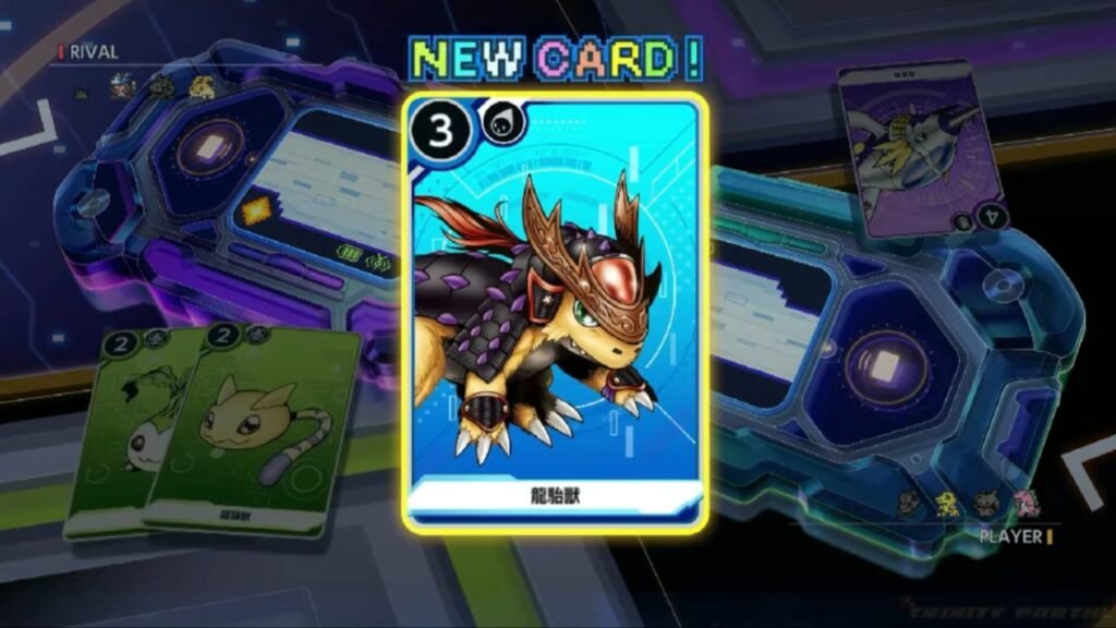 Getting new cards in Digimon Story Time Stranger Jogmon mini-game