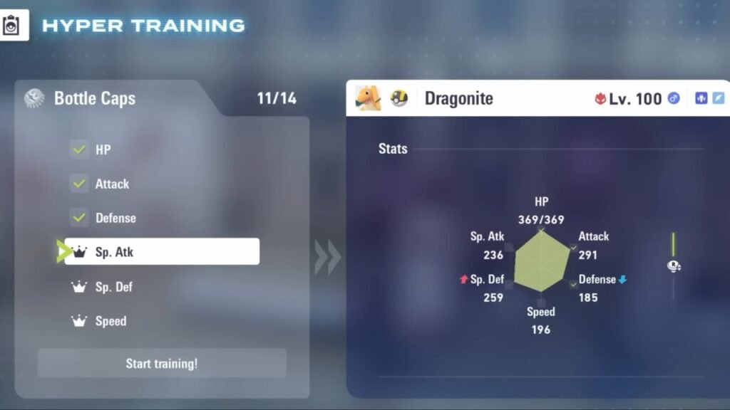 Hyper Training Dragonite in Pokemon Legends Z-A