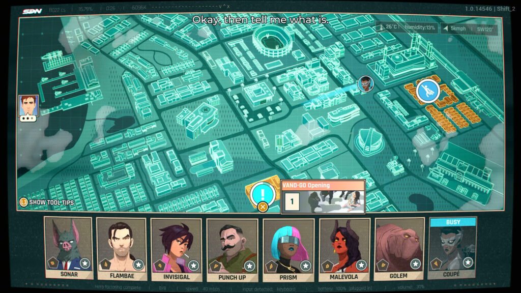 The dispatching mini-game