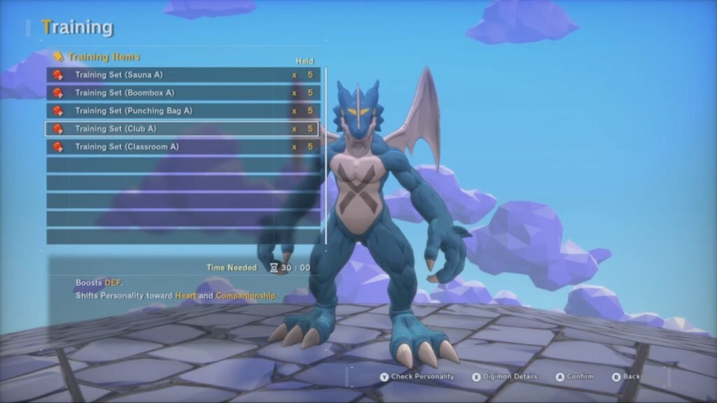 Time Stranger Digimon Training items in your Digifarm