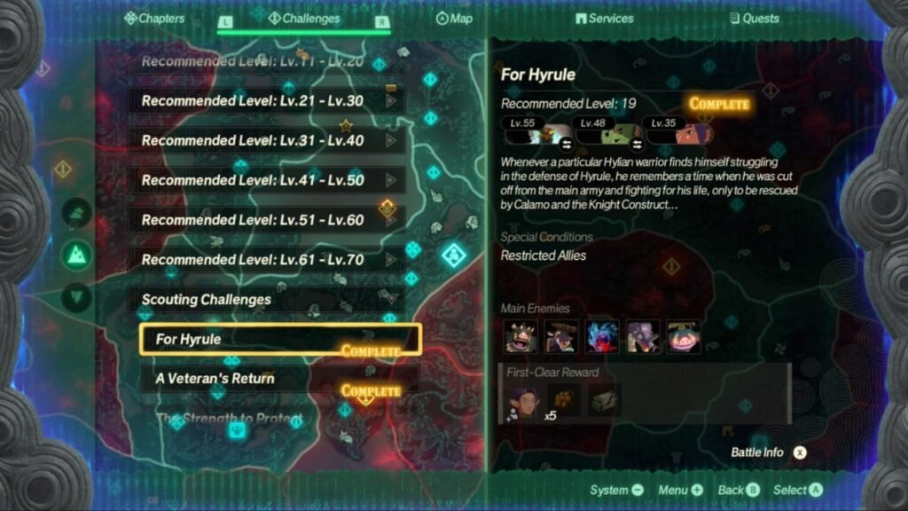 Completing Challenges in Hyrule Warriors Age of Imprisonment