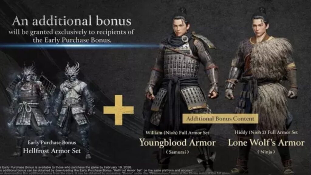 Nioh 3 pre-order bonuses