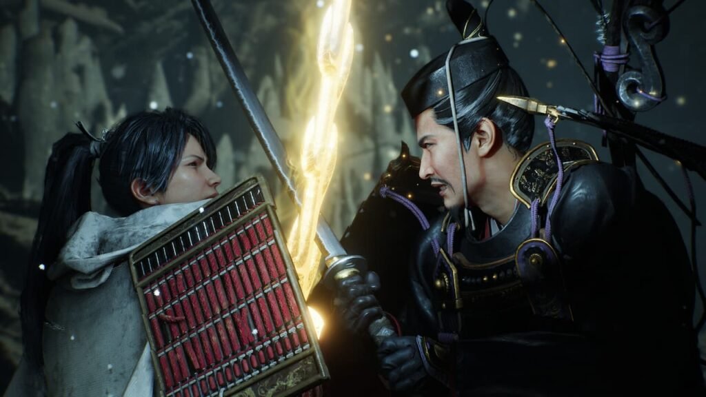 Two characters clash in Nioh 3