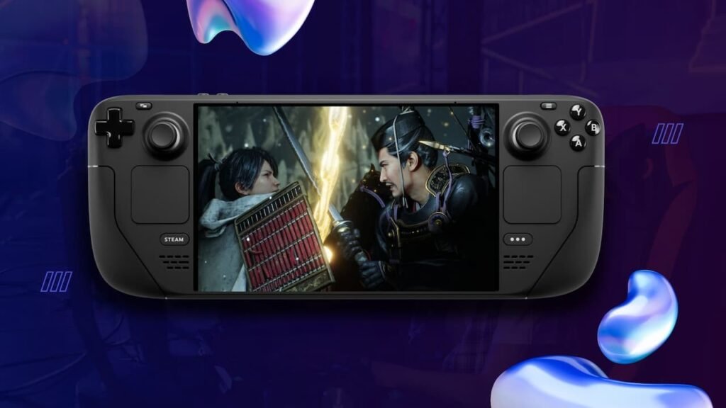 A Steam Deck running Nioh 3